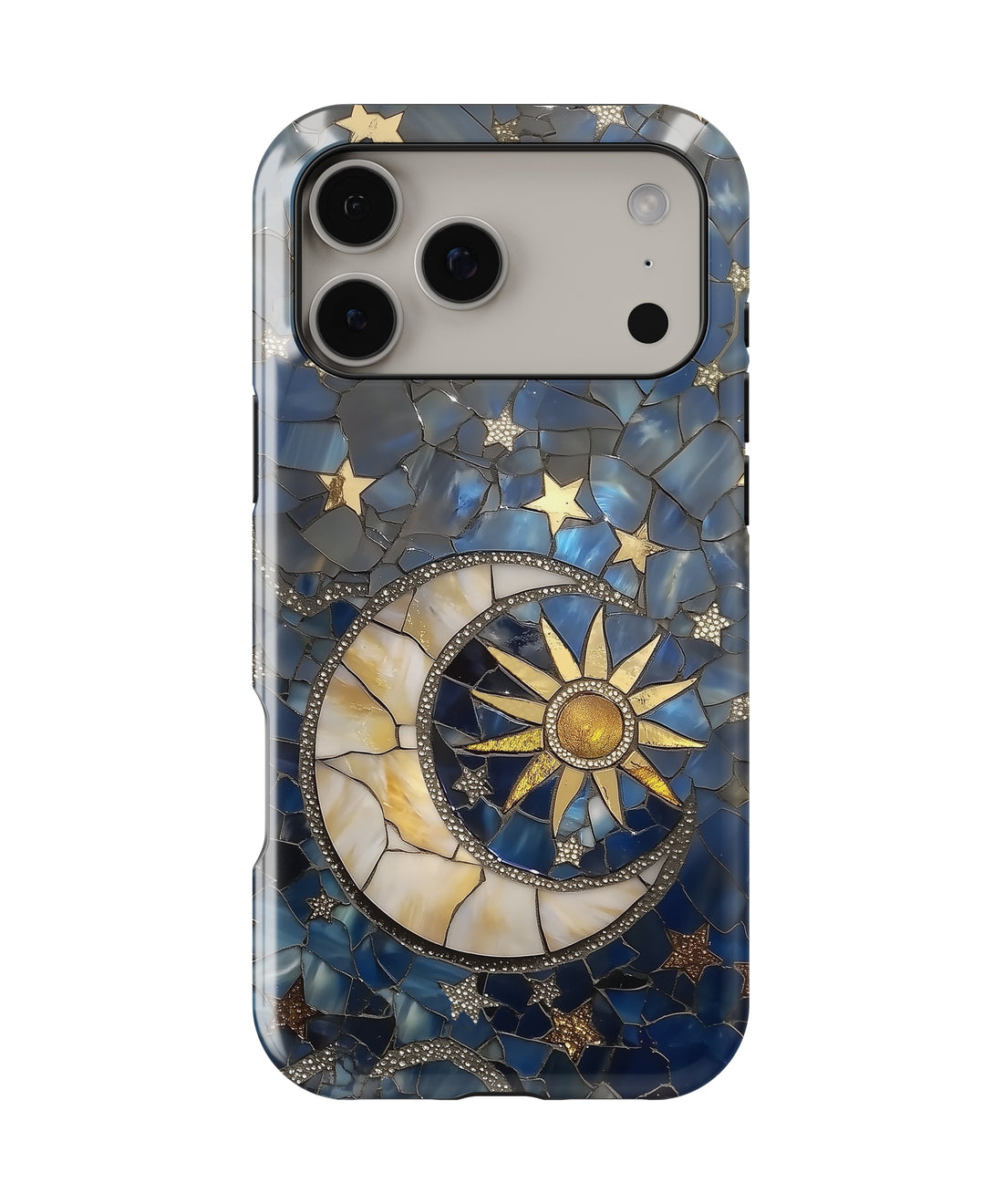 Blue Gold Celestial Mosaic MagSafe iPhone Tough Case - i17PMT p1