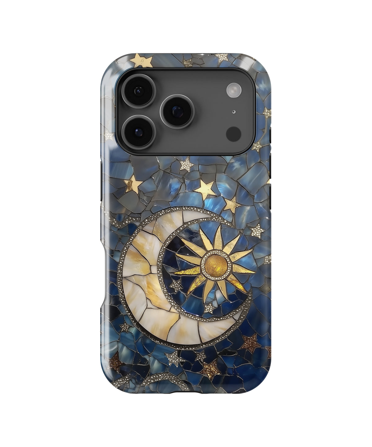 Blue Gold Celestial Mosaic MagSafe iPhone Tough Case - i17PT p1