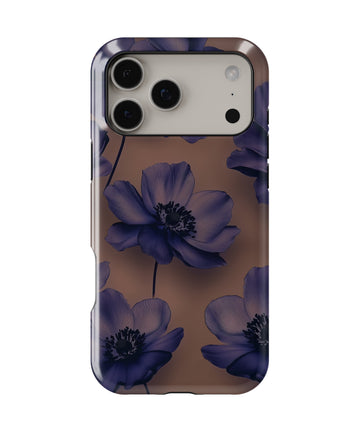 Purple Floral Taupe MagSafe iPhone Tough Case - i17PMT p1