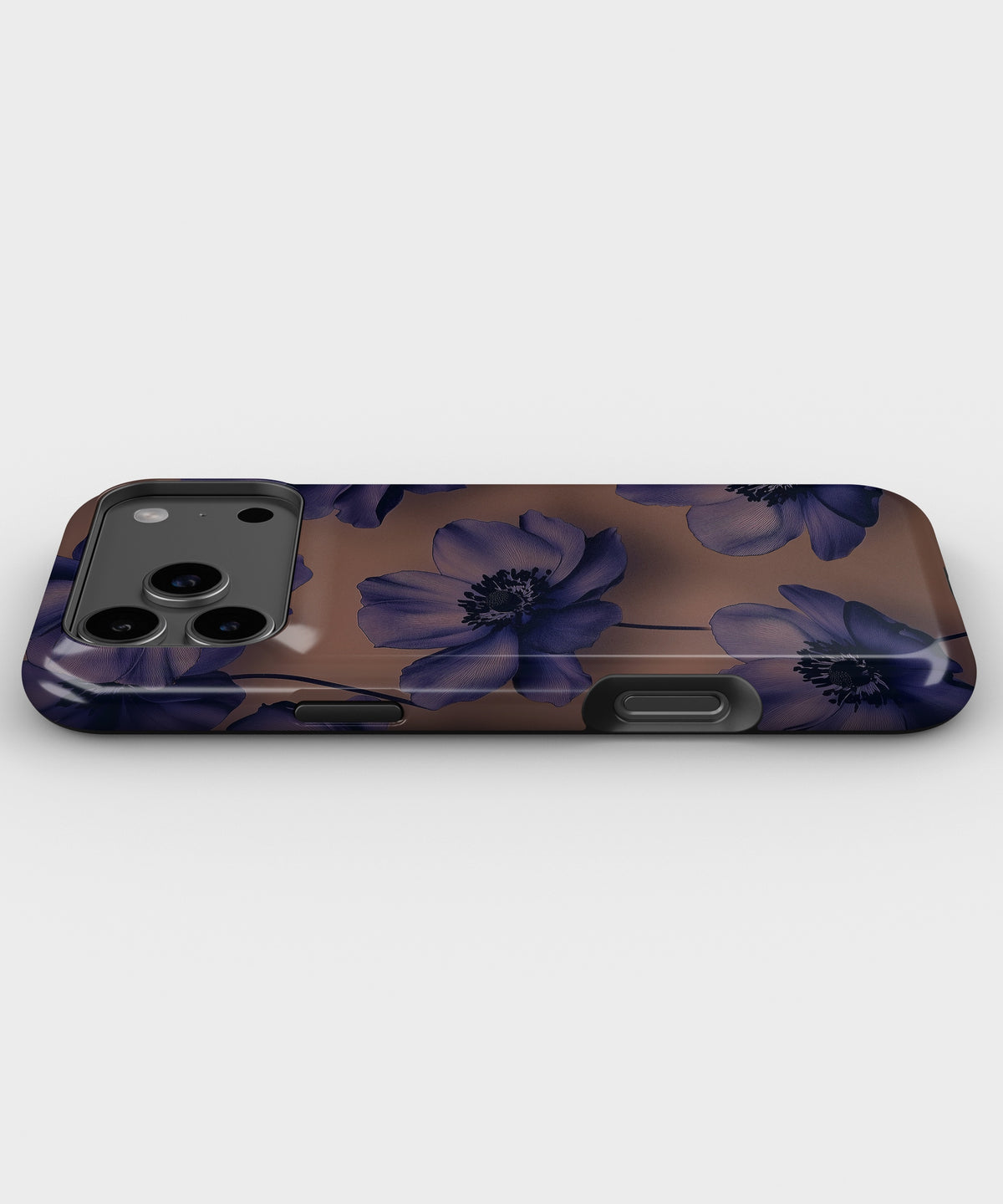 Purple Floral Taupe MagSafe iPhone Tough Case - i17PMT p3