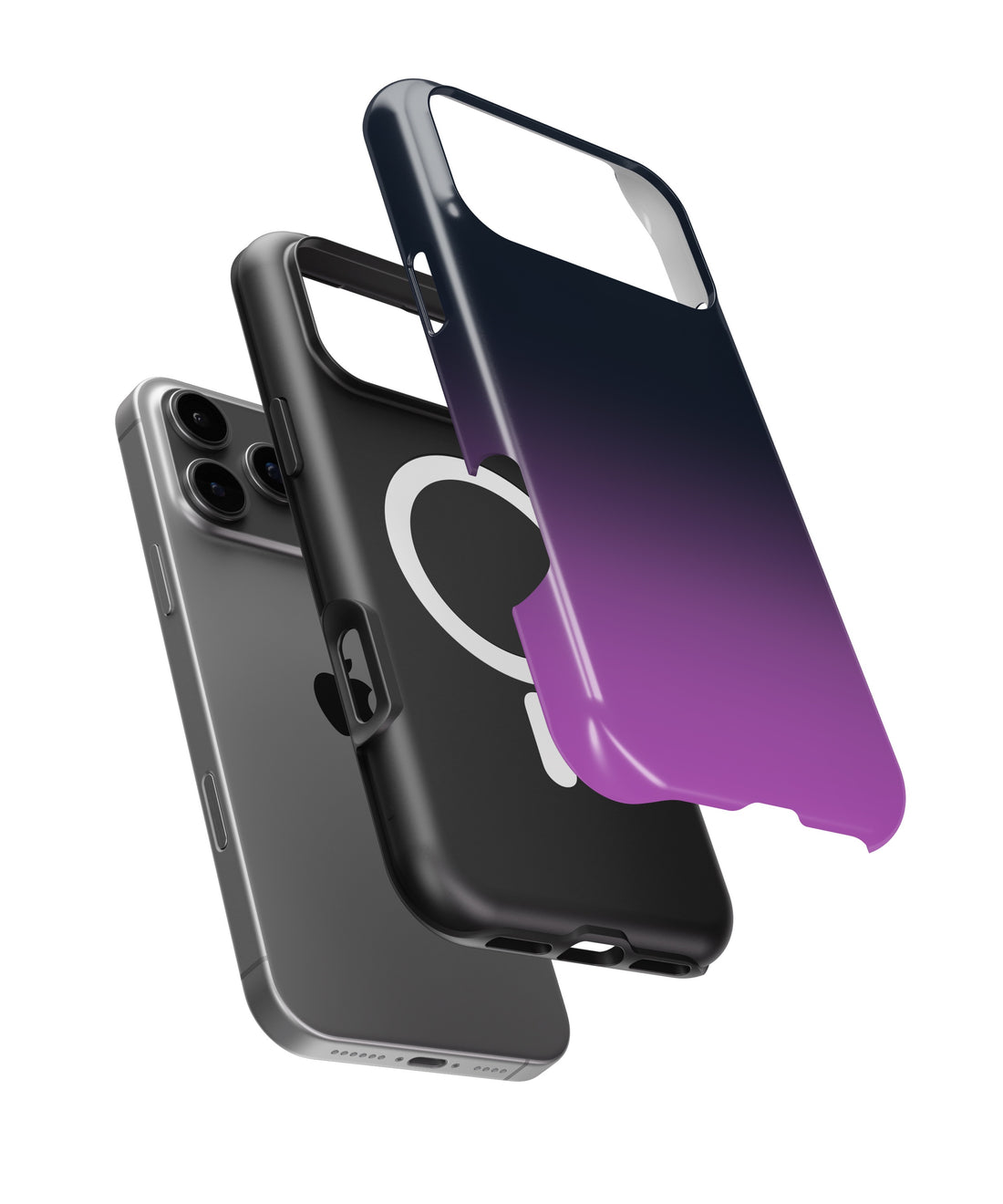 Navy Purple Ombre Gradient MagSafe iPhone Tough Case - i17PMT p1