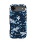 Navy Blue Rose Butterfly Floral MagSafe iPhone Tough Case - i17AT p1