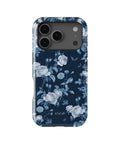Navy Blue Rose Butterfly Floral MagSafe iPhone Tough Case - i17PT p1