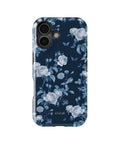 Navy Blue Rose Butterfly Floral MagSafe iPhone Tough Case - i17T p1