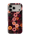 Dark Burgundy Daisy Rose Floral MagSafe iPhone Tough Case - i17PMT p1