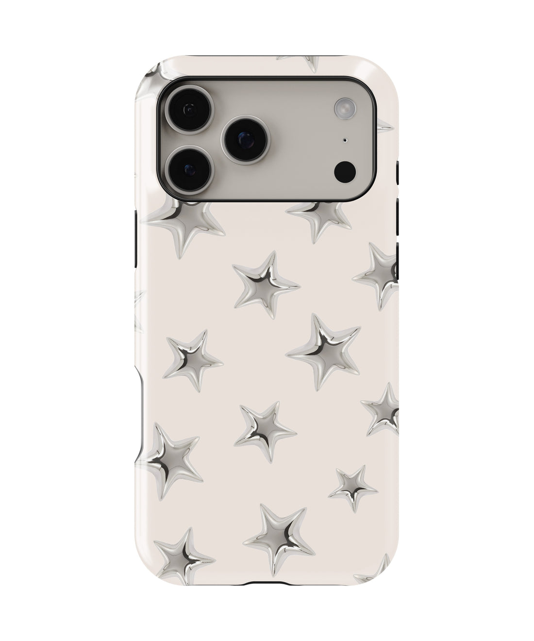 Silver Puffy Star MagSafe iPhone Tough Case - i17PMT p1