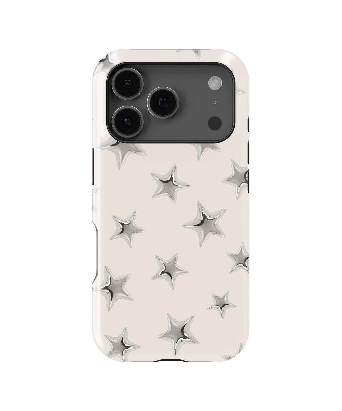 Silver Puffy Star MagSafe iPhone Tough Case - i17PT p1