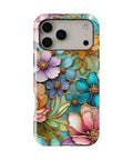 Gold Stained Glass Floral MagSafe iPhone Tough Case - i17PMT p1