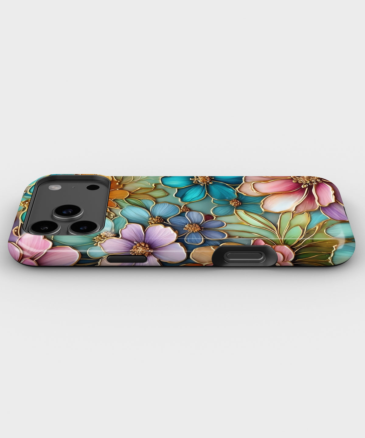 Gold Stained Glass Floral MagSafe iPhone Tough Case - i17PMT p3