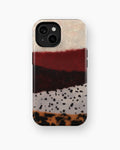 Burgundy Animal Print Colorblock MagSafe iPhone Tough Case - i15 tough p1