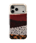 Burgundy Animal Print Colorblock MagSafe iPhone Tough Case - i17PMT p1