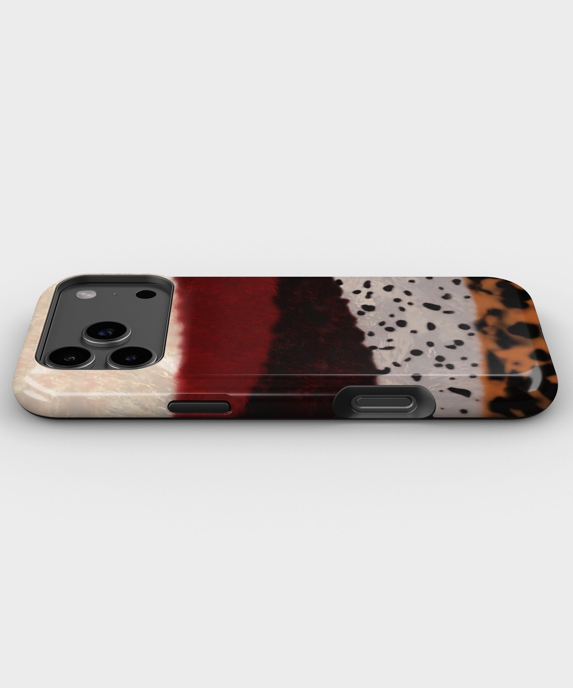 Burgundy Animal Print Colorblock MagSafe iPhone Tough Case - i17PMT p3
