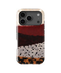 Burgundy Animal Print Colorblock MagSafe iPhone Tough Case - i17PT p1