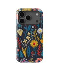Black Embroidered Wildflower MagSafe iPhone Tough Case - i17PT p1