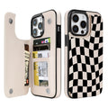 Dune Mirage Checkered double-buckle wallet phone case for iPhone 14 Pro Max - model-specific product view