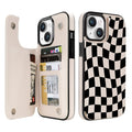 Dune Mirage Checkered double-buckle wallet phone case for iPhone 15 Plus - model-specific product view