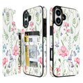Watercolor Wildflower double-buckle wallet phone case for iPhone 16 - model-specific product view