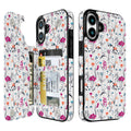 Wildflower Sketch double-buckle wallet phone case for iPhone 16 - model-specific product view