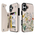 Wildflower Botanical double-buckle wallet phone case for iPhone 16 - model-specific product view