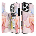 Pastel Marble Gold double-buckle wallet phone case for iPhone 16 Pro Max - model-specific product view
