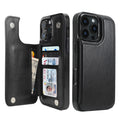 Classic Black double-buckle wallet phone case for iPhone 16 Pro Max - model-specific product view