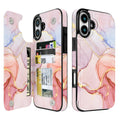 Pastel Marble Gold double-buckle wallet phone case for iPhone 16 Plus - model-specific product view