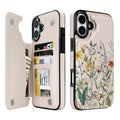 Wildflower Botanical double-buckle wallet phone case for iPhone 16 Plus - model-specific product view