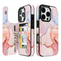 Pastel Marble Gold double-buckle wallet phone case for iPhone 16 Pro - model-specific product view