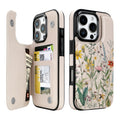 Wildflower Botanical double-buckle wallet phone case for iPhone 16 Pro - model-specific product view