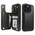 Classic Black double-buckle wallet phone case for iPhone 16 Pro - model-specific product view