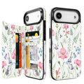 Watercolor Wildflower RFID Flip Wallet Case for iPhone 17–12 – Card Holder & Kickstand – product image 4