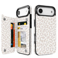 Cream Leopard RFID Flip Wallet Case for iPhone 17–12 – Card Holder & Kickstand – product image 4