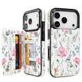Watercolor Wildflower RFID Flip Wallet Case for iPhone 17–12 – Card Holder & Kickstand – product image 3