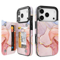 Pastel Marble Gold RFID Flip Wallet Case for iPhone 17–12 – Card Holder & Kickstand – product image 3
