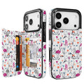 Wildflower Sketch RFID Flip Wallet Case for iPhone 17–12 – Card Holder & Kickstand – product image 2