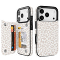 Cream Leopard RFID Flip Wallet Case for iPhone 17–12 – Card Holder & Kickstand – product image 3