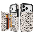 Dalmatian Spot RFID Flip Wallet Case for iPhone 17–12 – Card Holder & Kickstand – product view 2