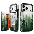 Forest Mist Double-Buckle Flip Wallet Case for iPhone 17–12 – 3–4 Card Holder & Kickstand – product image 2