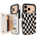 Dune Mirage Checkered RFID Flip Wallet Case for iPhone 17–12 – Card Holder & Kickstand – product image 3