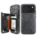 Classic Black double-buckle wallet phone case for iPhone 17 Pro - model-specific product view