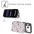 Wildflower Sketch RFID Flip Wallet Case for iPhone 17–12 – Card Holder & Kickstand – product image 5