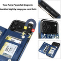 Blue Daisy Floral RFID Flip Wallet Case for iPhone 17–12 – Card Holder & Kickstand – product image 4