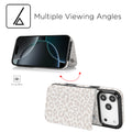Cream Leopard RFID Flip Wallet Case for iPhone 17–12 – Card Holder & Kickstand – product image 11