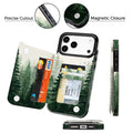 Forest Mist Double-Buckle Flip Wallet Case for iPhone 17–12 – 3–4 Card Holder & Kickstand – product image 4