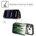 Forest Mist Double-Buckle Flip Wallet Case for iPhone 17–12 – 3–4 Card Holder & Kickstand – product image 6
