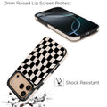 Dune Mirage Checkered RFID Flip Wallet Case for iPhone 17–12 – Card Holder & Kickstand – product image 14