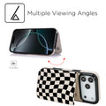 Dune Mirage Checkered RFID Flip Wallet Case for iPhone 17–12 – Card Holder & Kickstand – product image 15