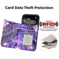 Purple Marble Gold RFID Flip Wallet Case for iPhone 17–12 – Card Holder & Kickstand – product image 3