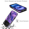 Purple Marble Gold RFID Flip Wallet Case for iPhone 17–12 – Card Holder & Kickstand – product image 5