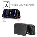 Classic Black wallet phone case kickstand with multiple viewing angles